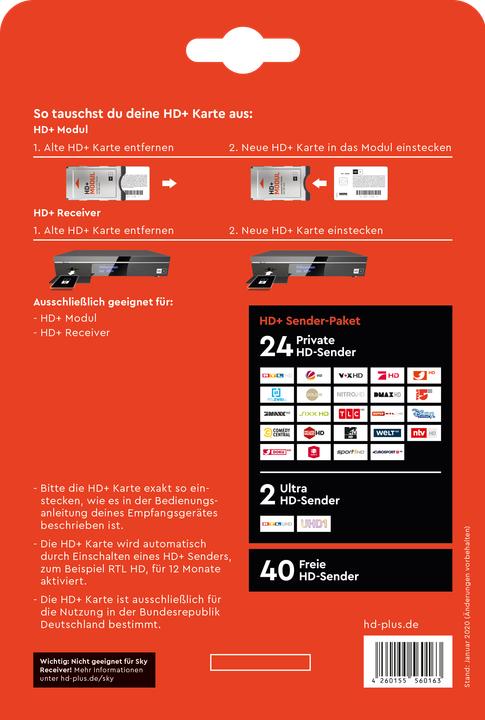 Immagine prodotto HD+ Smart card, versione HD05, 12 mesi (Nagravisione, Smart Card)