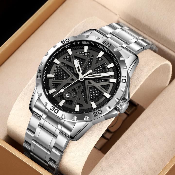 Image du produit Skmei 9337SIBK Herrenuhr + BOX (Montre analogique, 43 mm)