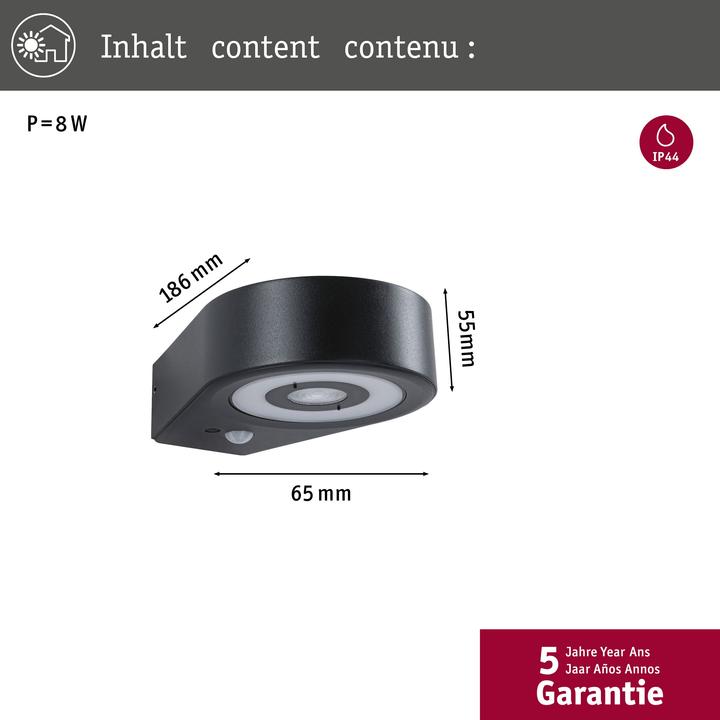 Actual product image Paulmann Silma outdoor wall light (600 lm, IP44)