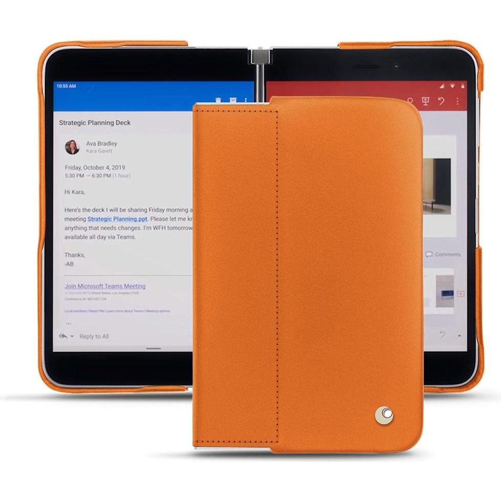Noreve Lederschutzhülle (Microsoft Surface Duo), Smartphone Hülle, Orange