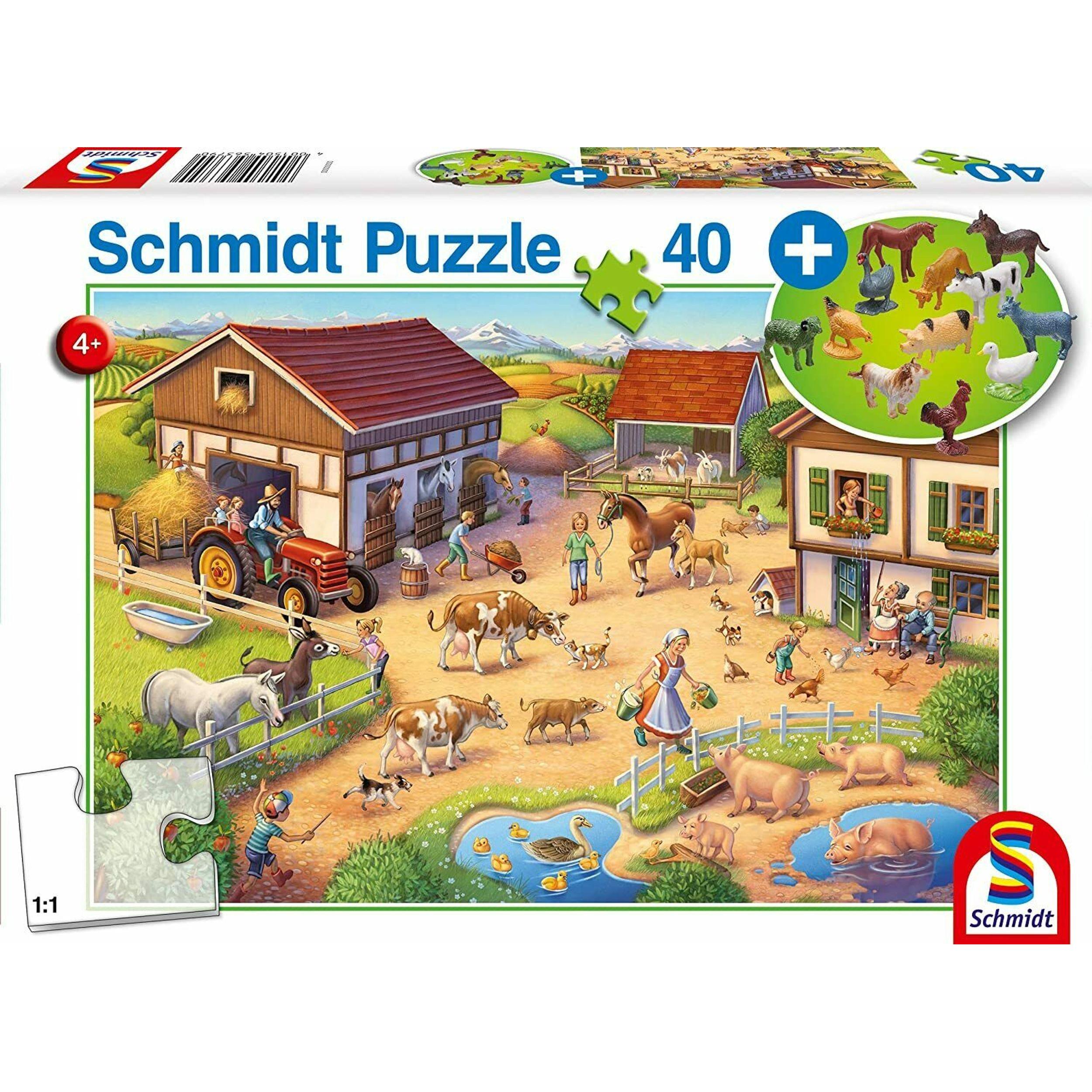 Schmidt Spiele Lustiger Bauernhof inkl Bauernhof Set (40 Teile)