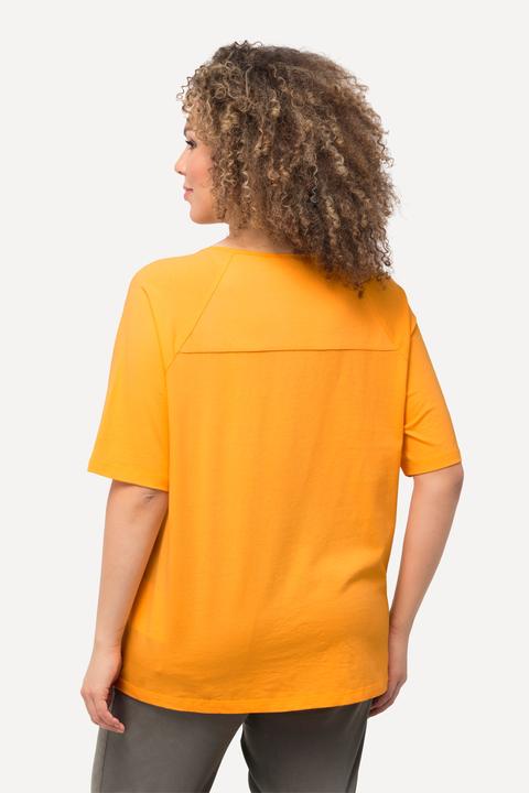 Actual product image Ulla Popken Tie-Neck Jersey Short Sleeve Tee (50, 52)