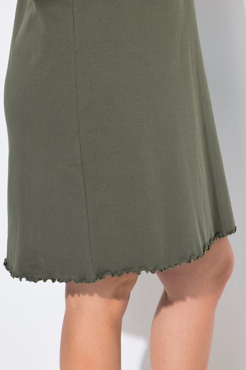 Actual product image Ulla Popken Lettuce Edge V-Neck Knit Tank Tunic Dress (54)