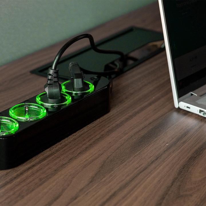 Actual product image Shelly Power Strip 4 Gen4 schwarz (4 x, CEE 7/3, 1.50 m)