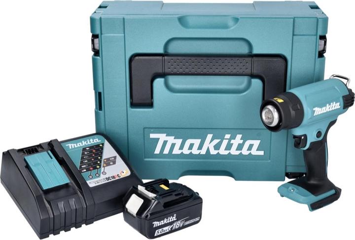 Image du produit Makita DHG 180 RT1J Pistolet à air chaud sans fil 18 V 550 °C + 1x batterie 5,0 Ah + chargeur + Makpac