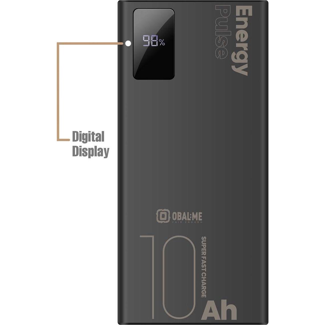 Obal:Me EnergyPulse Powerbank 10000mAh 22.5W (10000 mAh, 22.50 W, 37 Wh), Powerbank, Nero