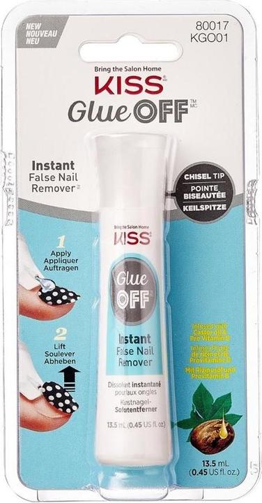 KISS Glue Off - Dissolvant instantané de faux ongles (Dissolvant pour vernis à ongles, Transparent)
