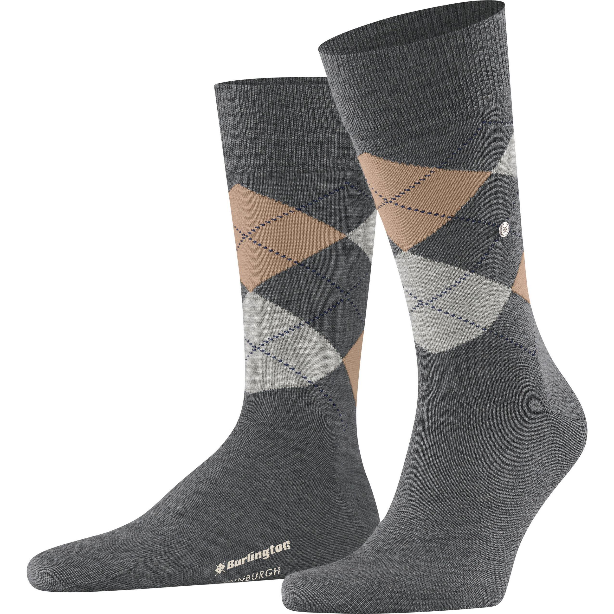 Burlington, Herren, Socken, Edinburgh SO, Grau, (Einzelpack, 40 - 46)