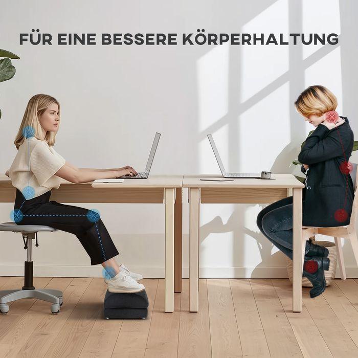 Produktbild Swisshandel24 Fussstütze Schreibtisch Fussablage mit Anti-Rutsch-Polster, Samtoptik, für Büro