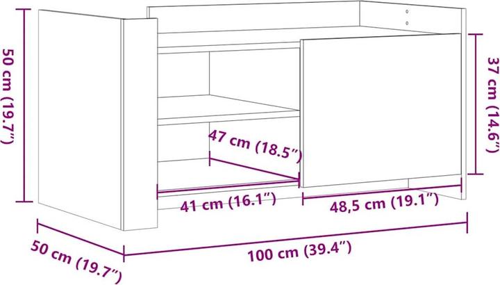 Image du produit vidaXL Couchtisch (50 x 100 x 50 cm)