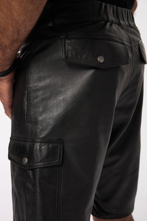 Actual product image JP1880 leather Cargo Bermuda shorts, leather, lamb Nappa leather, Cargo pockets, up to size 68 (62)
