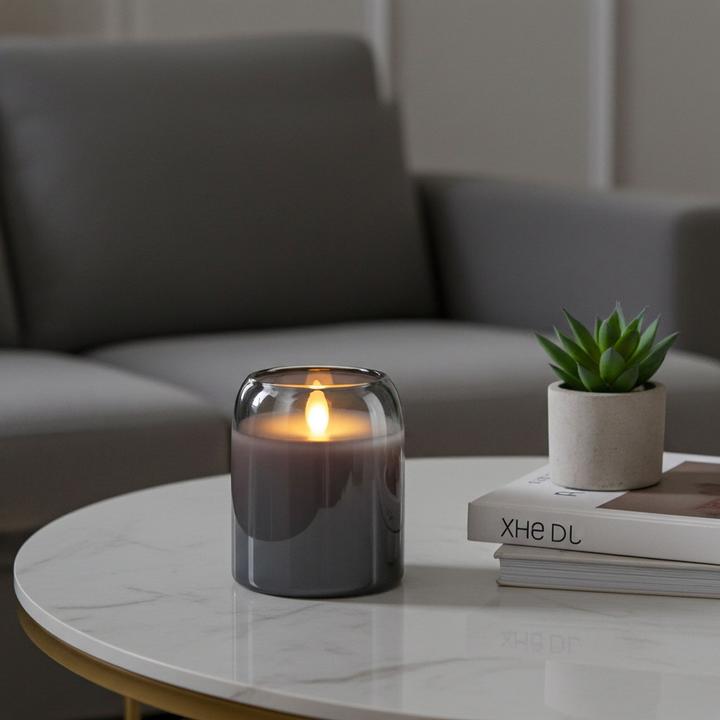 Arti Casa LED-Kerze ⌀7,5x10 grau beweglich