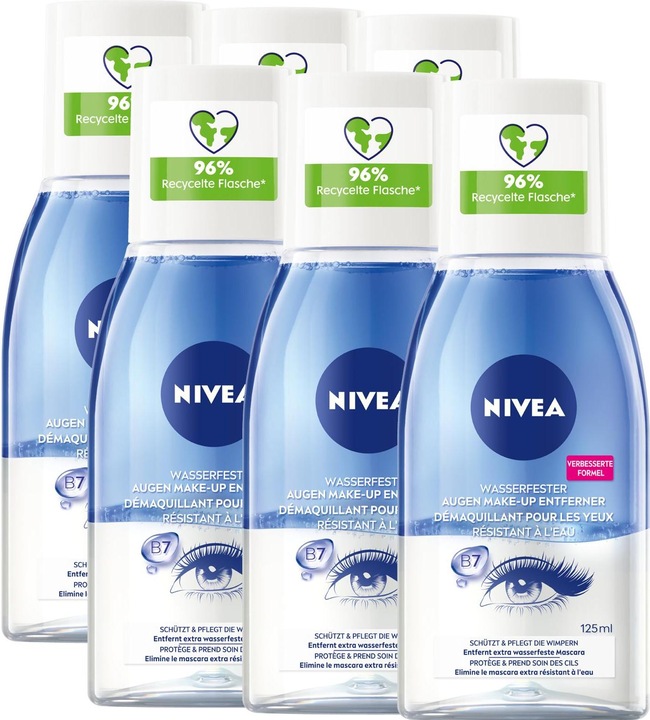 Actual product image NIVEA Eye Make-up Remover Multipack 6 x 125 ml (Make-up remover, 125 ml)