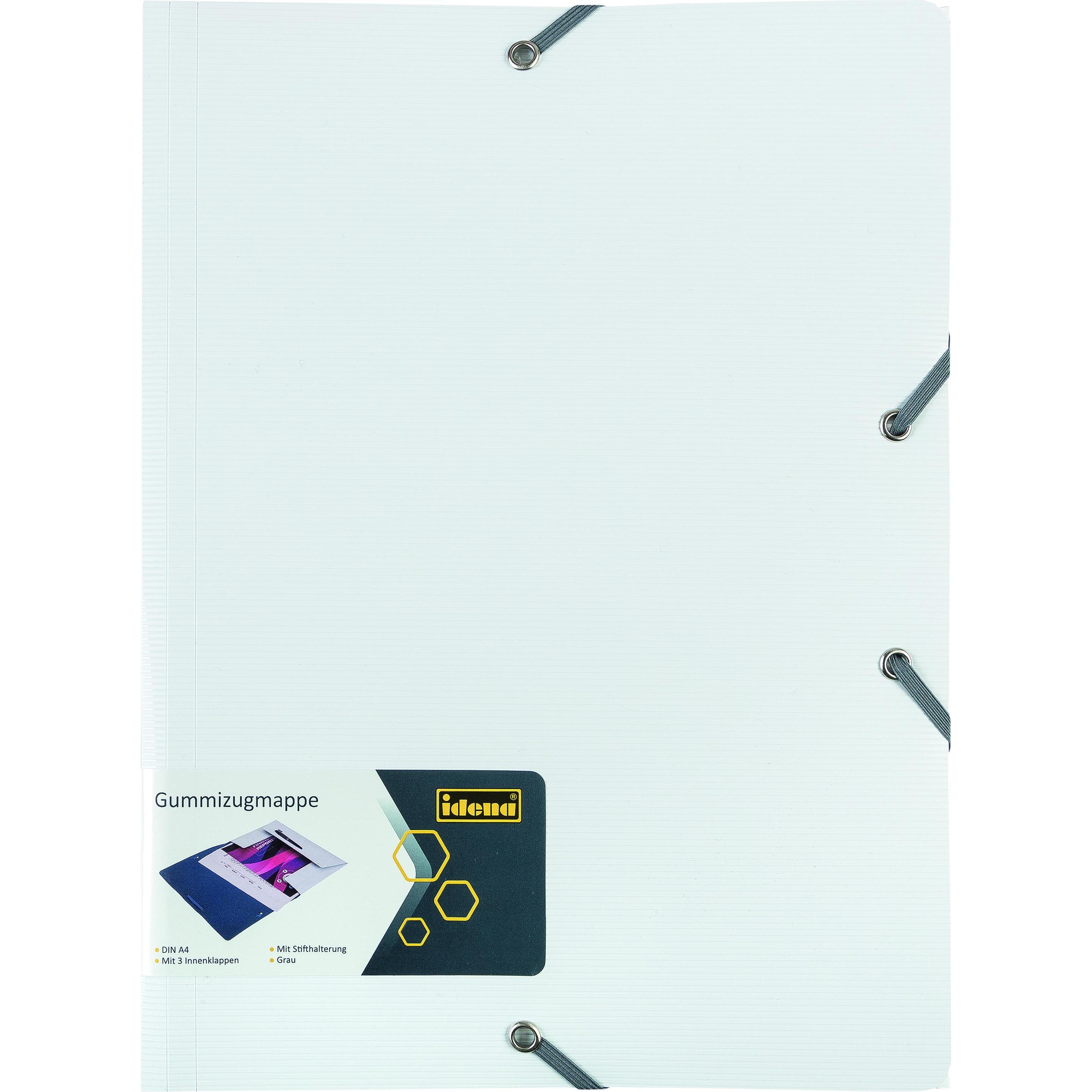 Idena, Mappe, Sammelmappe A4 PP mit Gummizug weiss/grau (A4, 1 x)