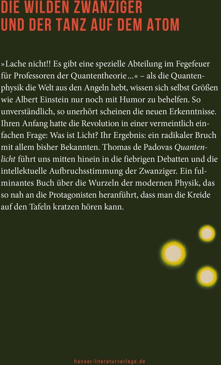Produktbild Quantenlicht (Deutsch, Thomas De Padova, 2024)