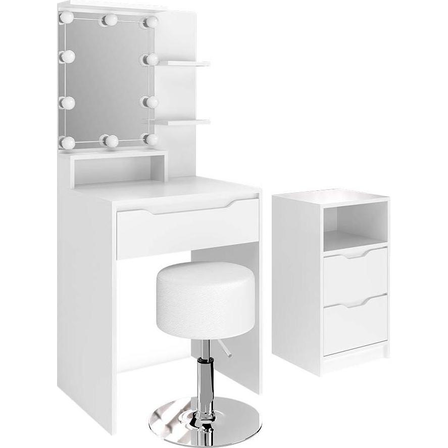 Vicco, Schminktisch, Ruben mit Hocker und Beleuchtung