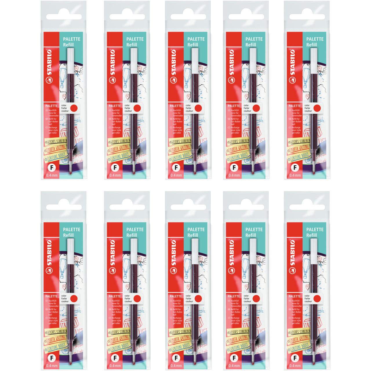 Thumbnail - 10x STABILO, Ersatzpatrone, Palette Refill Nachfüllpatrone (Ersatzmine, Rot, 0.40 mm)