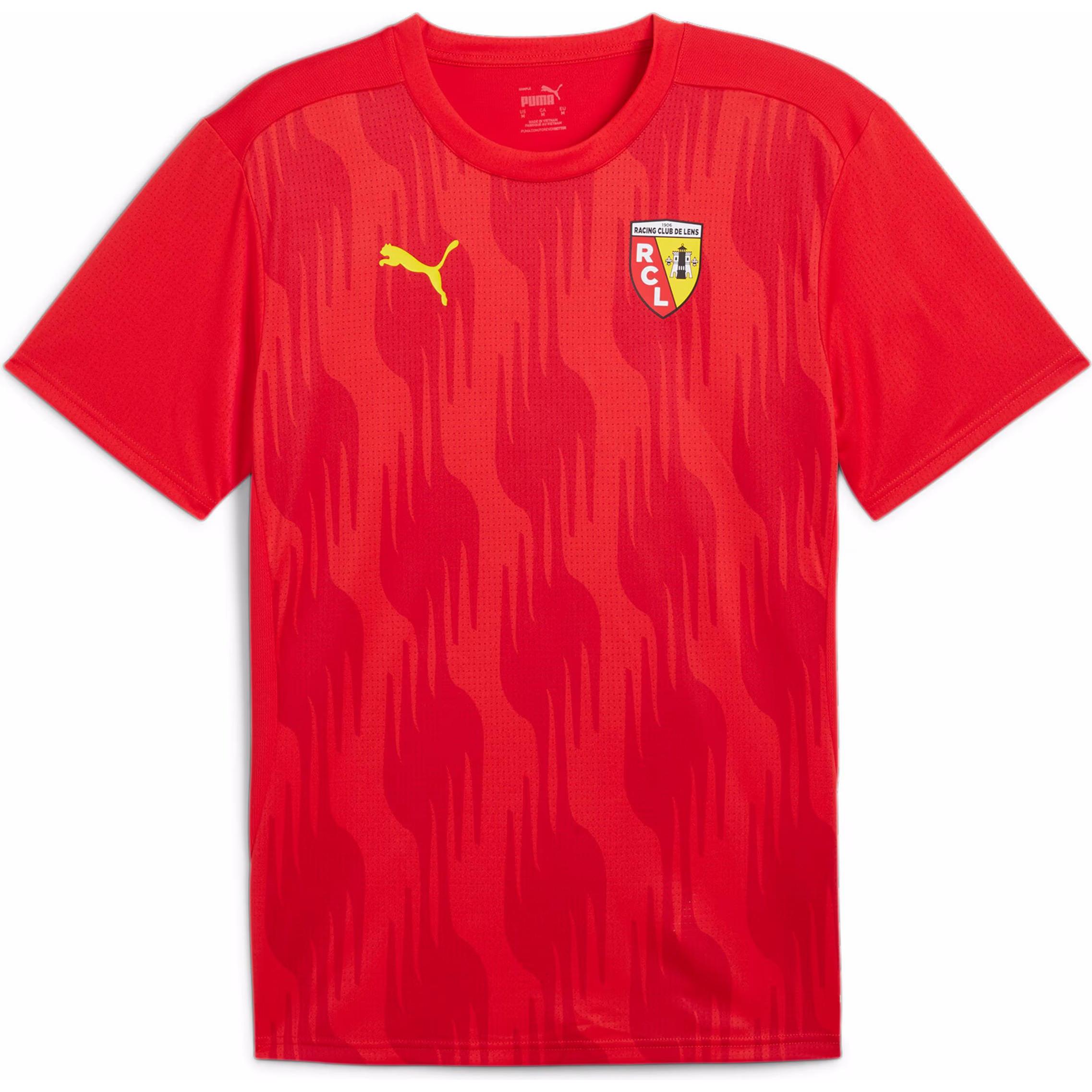 Puma, Herren, Fussballtrikot, warm up trikot rc len 2024/25 (S), Rot, Gelb, S