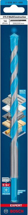 Actual product image Bosch Professional Zubehör Expert CYL-9 MultiConstruction drill, 14 x 150 x200 mm, d 14 mm (14 millimetres)