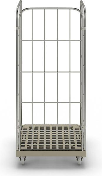 Immagine prodotto ESB Rollcontainer MODULAR, pianale in plastica con ruote, griglia su 3 lati, piano (500 kg)