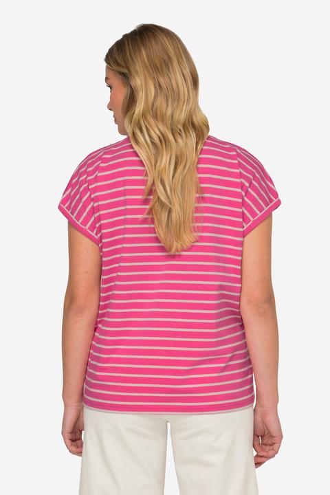Actual product image Laurasøn Oversized Striped T-Shirt Crew Neck Short Sleeve (XL)