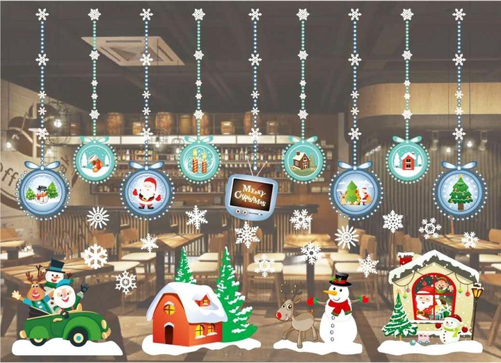 Actual product image Cover-Discount Window sticker tattoo Christmas winter landscape coloured