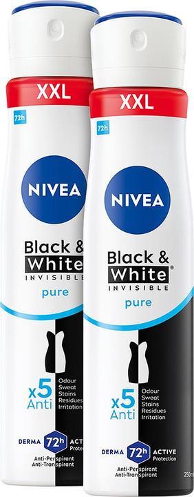 Image du produit NIVEA Black & White Invisible Pure Spray XXL (Spray, 250 ml)