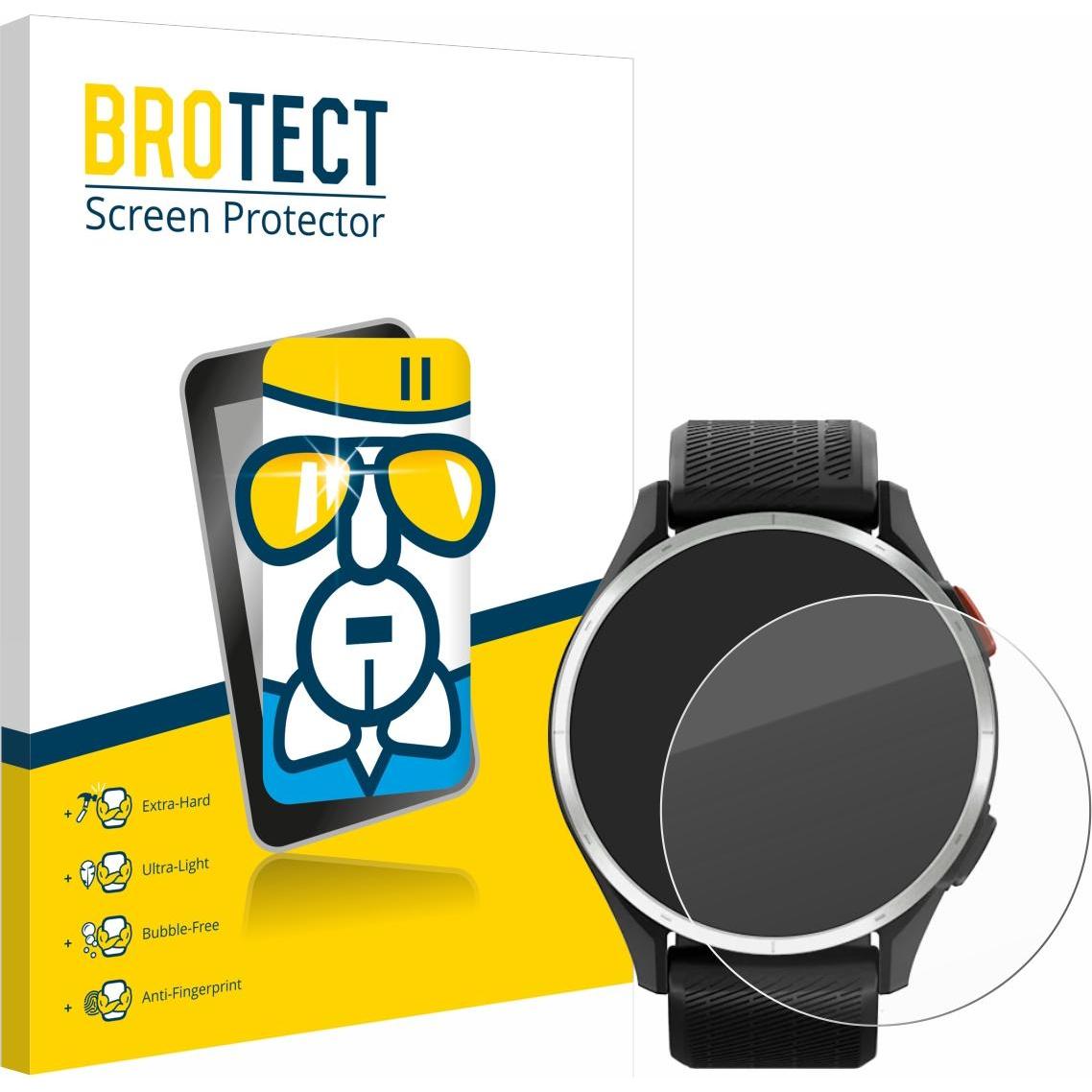 BROTECT Schutzglas Schutzfolie Displayschutz Display Schutz Glas Folie klar, Smartwatch Schutzfolie, Transparent