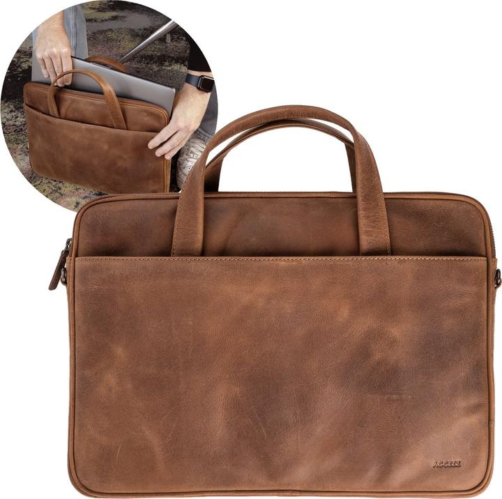 Produktbild Accezz Leather Laptoptas 16 inch - Cognac (16.20", Universal)