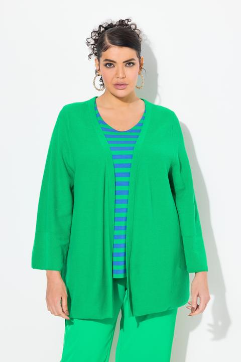 Image du produit Ulla Popken Cardigan coupe ouverte et évasée, encolure en V et manches 3/4 (46, 48)