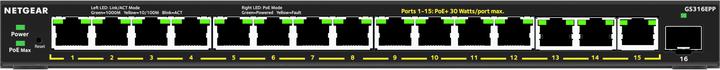 Produktbild Netgear 16-Port High-Power PoE+ Gigabit Ethernet Plus Switch (231W) with 1 SFP port (GS316EPP) (16 Ports)