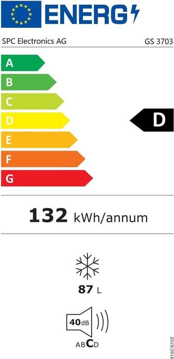 Energy Label SPC GS3703 (Stand-alone, 87 l)