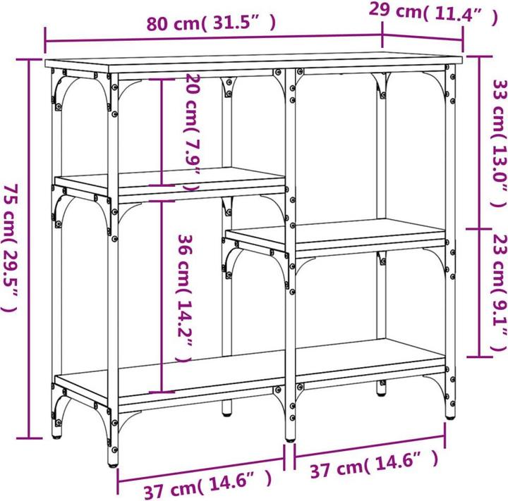 Produktbild vidaXL Konsolentisch (80 x 29 x 75 cm)