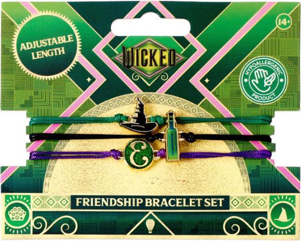 Immagine prodotto WICKED Elphaba Bracciale dell'Amicizia Set di 3 Bracciali - Verde, Oro e Viola