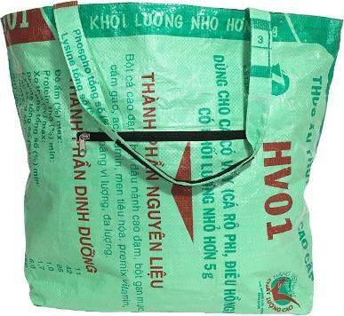 Produktbild Bekos Upcycling - Grosser Shopper XXL aus recycelten Fischfuttersäcke leuchtgrün