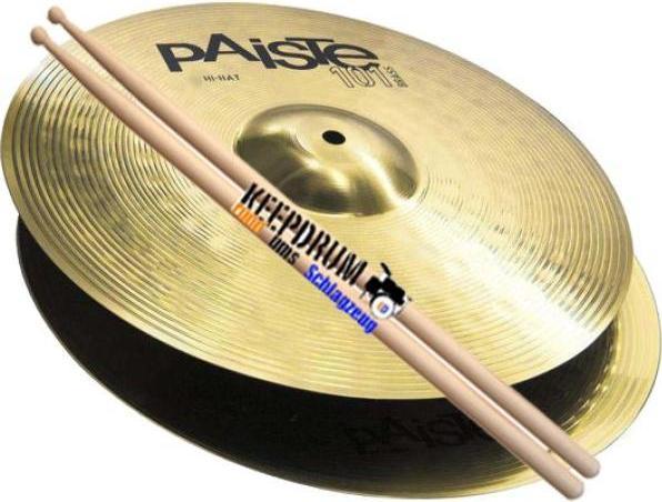 Produktbild Paiste 101 Hi Hat Becken 13 mit 5A KD Drumsticks (Becken)