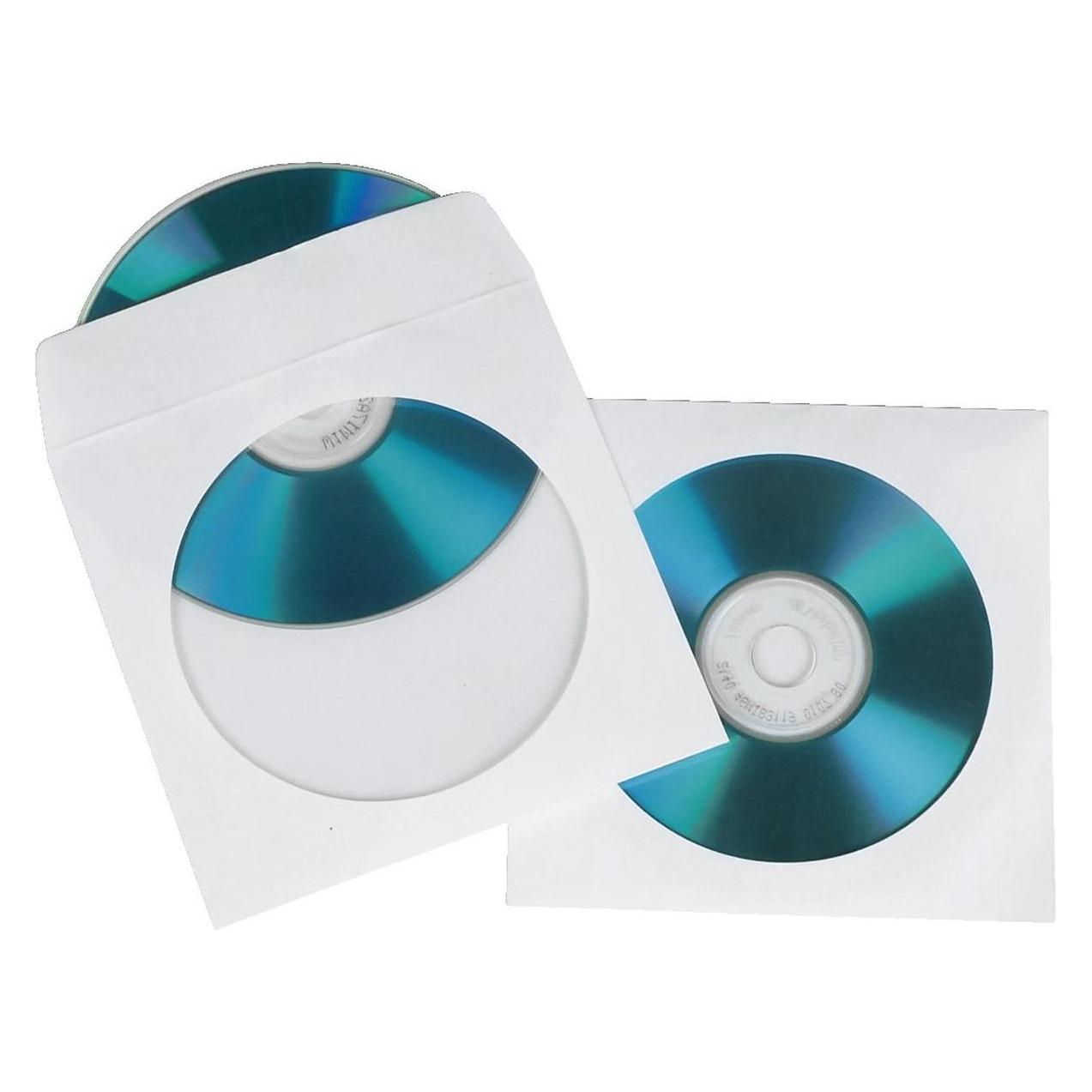 Hama CD/DVD papieren beschermhoesjes, wit, Optische media-accessoires