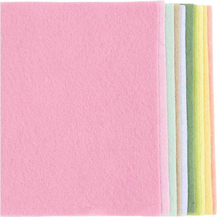 Immagine prodotto Creativ Company Bastelfilz 10 Stück, Sortiert, Pastell, Detailfarbe