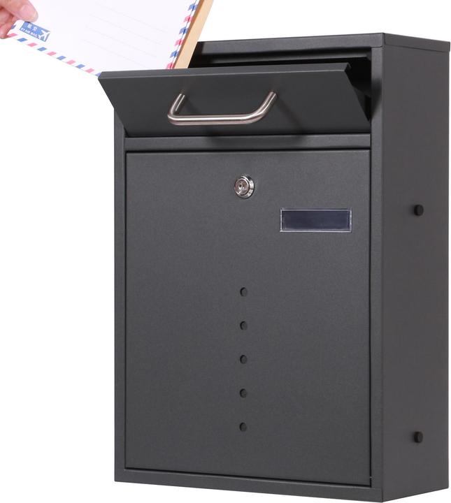 Image du produit Wiltec 2x2 Boîte aux lettres Murale V51 Anthracite Verrouillable Fenêtre de visualisation Porte-nom