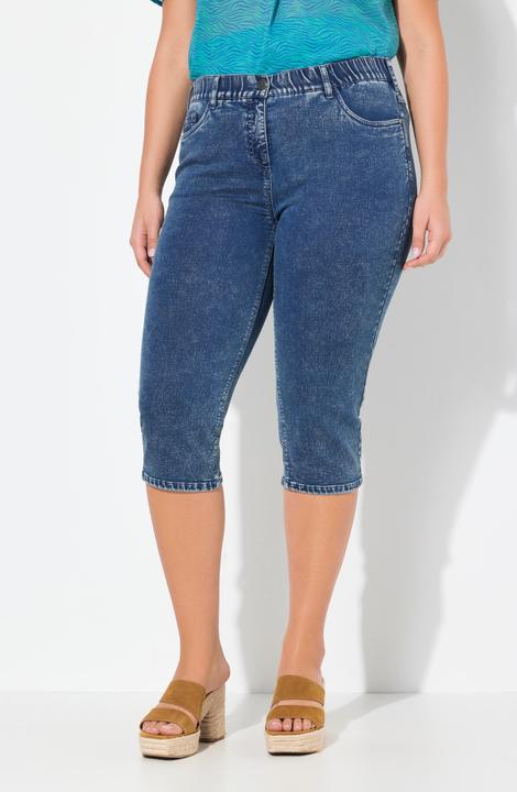 Produktbild Ulla Popken Capri Sarah, Denimsweat, Jeansoptik, Gürtelschlaufen (46)