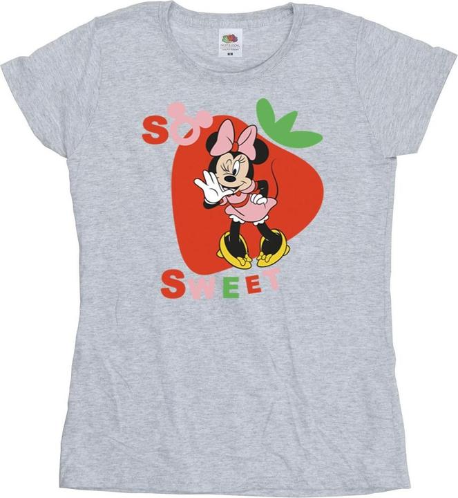 Actual product image Disney Womens/Ladies Minnie Mouse So Sweet Strawberry Cotton T-Shirt (S)