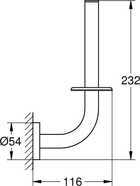Actual product image Grohe Start QuickFix spare toilet roll holder, adhesive, supersteel