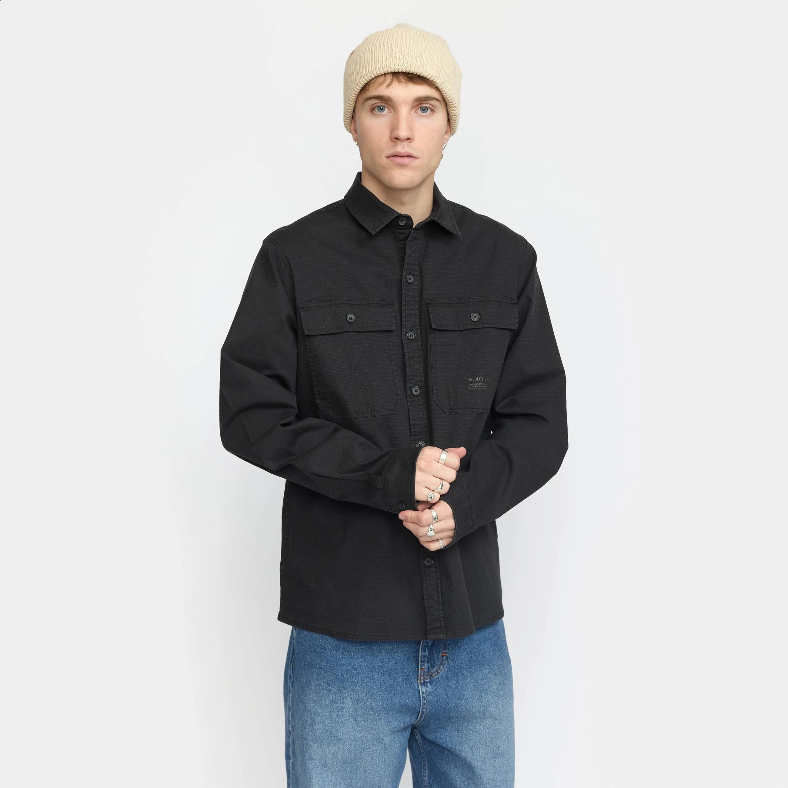 Thumbnail - Revolution, Herren, Hemd, überhemd revoution, Schwarz, (L)