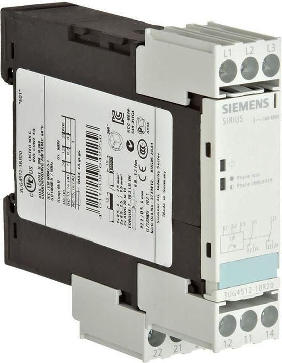 Produktbild Siemens SIRIUS 3UG4 Überwachungsrelais 3UG4512-1BR20 Überwachungsrelais für Netz- und dreiphasige Spannungen