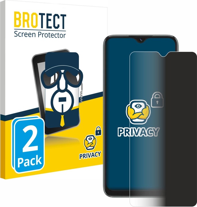 Produktbild BROTECT Sichtschutzfolie Anti-Spy Privacy Folie Blaulicht-Schutz (2 Stück, Blackview A55)
