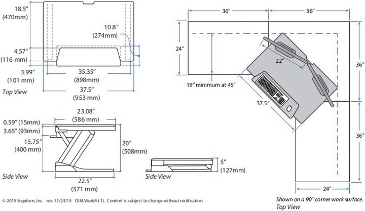 Produktbild Ergotron WorkFit Steh-Sitz Arbeitsplatz