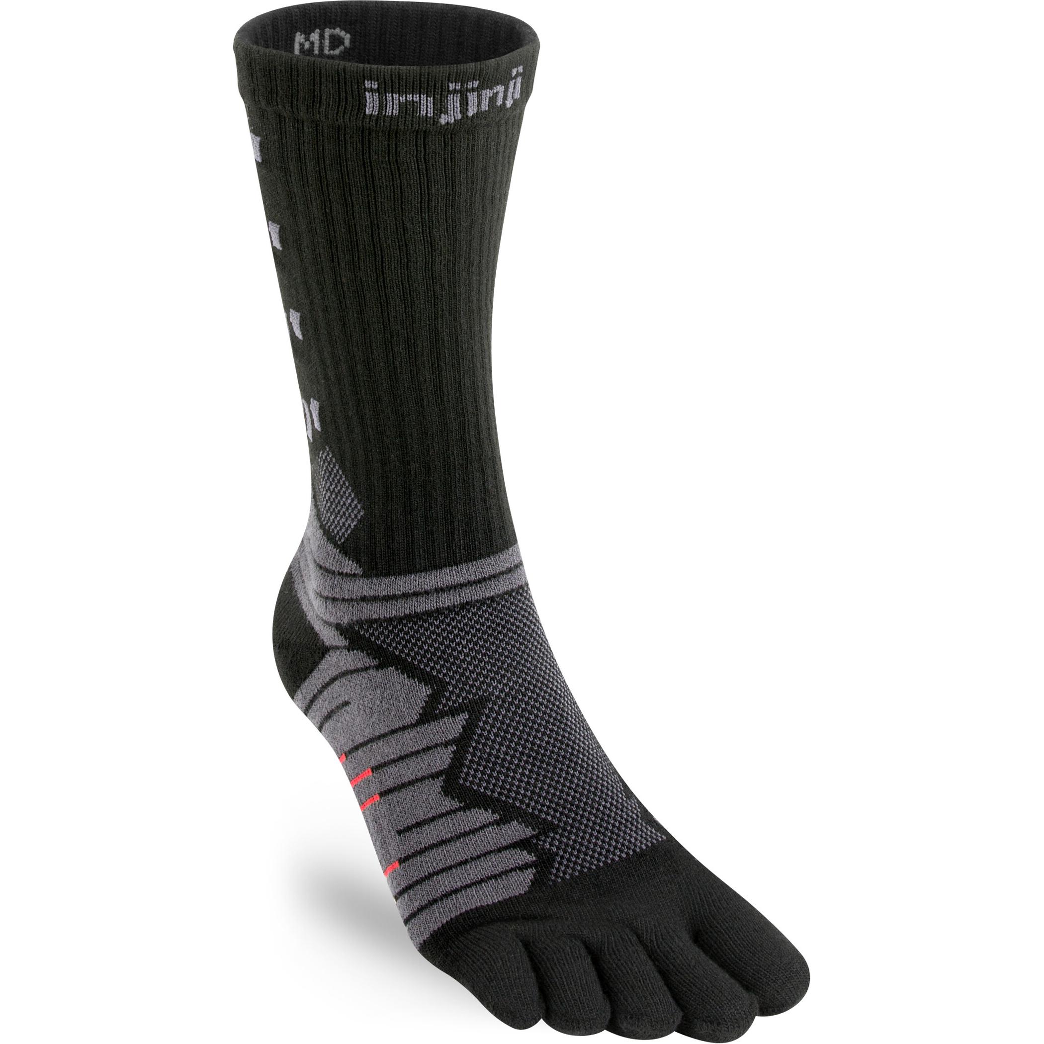 Injinji, Herren, Sportsocken, Ultra Run Crew (XL), Schwarz