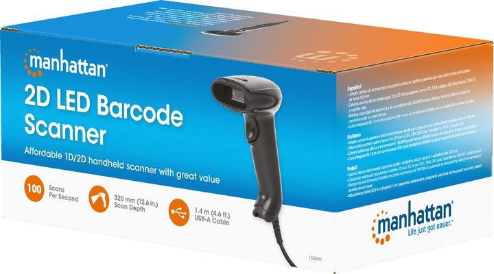 Actual product image Manhattan 2D LED barcode scanner (2D barcodes, 1D barcodes)