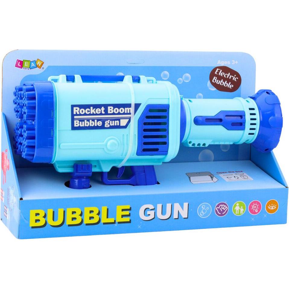 Lean Toys Lean Grosse Elektrische Seifenblasenpistole 64 Löcher Blau