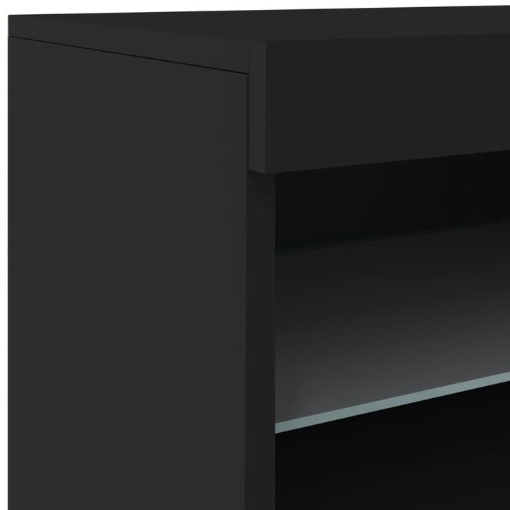 Image du produit vidaXL Buffet avec éclairage LED noir 142,5x37x67 cm,Couleur